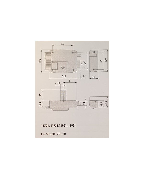CISA ELETTROSERRATURA APPLICARE DA 50 SX ART 11721