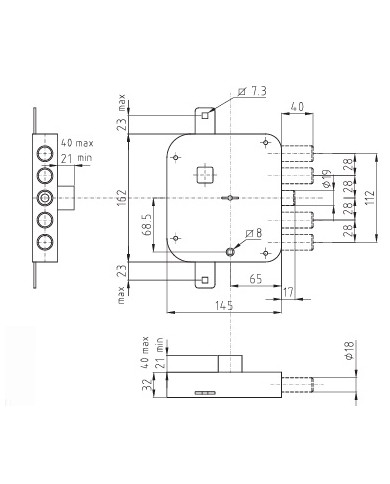 DIERRE SERRATURA APPLICARE DM DX E65 I28