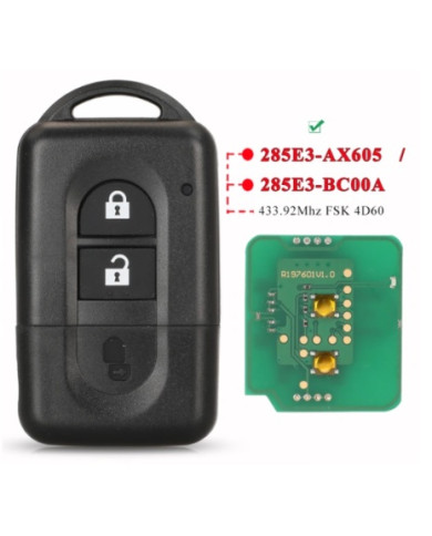 RADIOCOMANDO NISSAN 2 PULSANTI LAMA NSN14 4D60