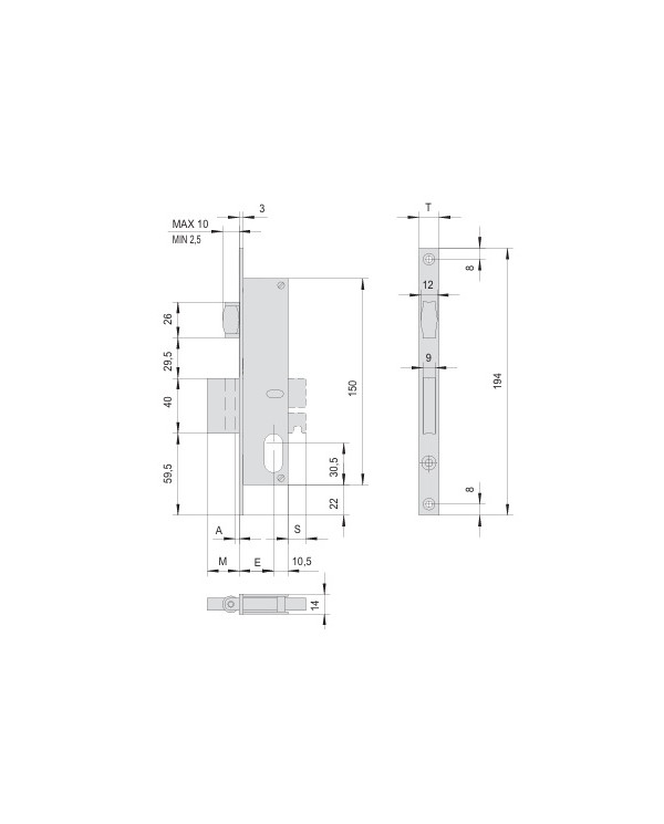 CISA SERRATURA INFILARE E15 FR16 ART 44230.15
