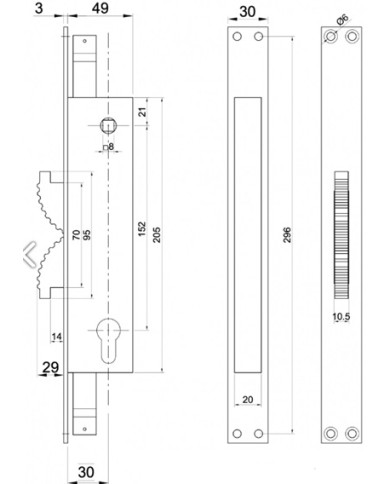 IBFM SERRATURA TRIPLICE DOPPIO GANCIO E30
