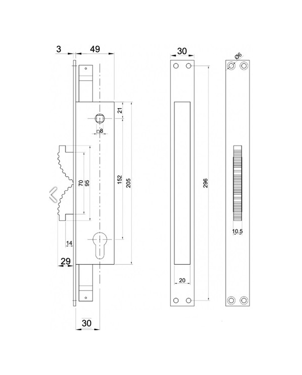 IBFM SERRATURA TRIPLICE DOPPIO GANCIO E30