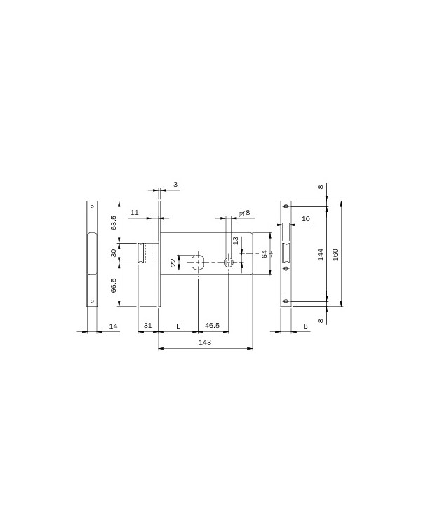ISEO SERRATURA FASCIA MEDIA E 70 FR 16 ART 712701