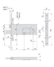 CISA SERRATURA FASCIA TRIPLICE DM E100 ART 57357