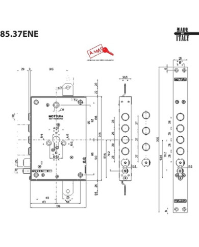 MOTTURA ELETTROSERRATURA BLINDATI CIL E63 I28