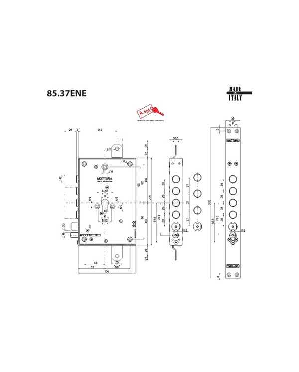 MOTTURA ELETTROSERRATURA BLINDATI CIL E63 I28