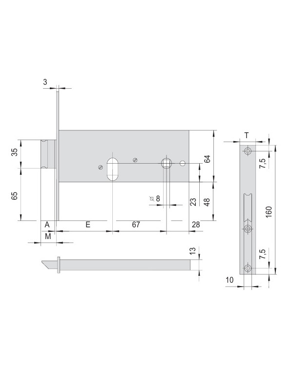 CISA SERRATURA FASCIA ENT 70 ART 44156.70.0