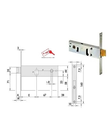 CISA SERRATURA FASCIA ENT 80 ART 44151.80.0