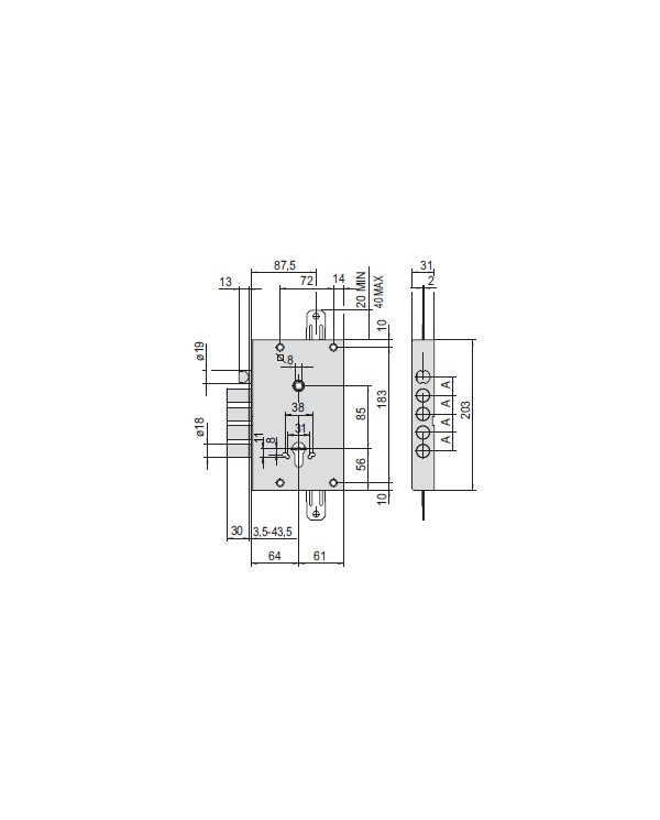 CISA SERRATURA BLINDATI CIL E64 I38 ART 5651558
