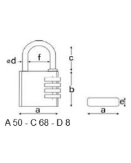 LUCCHETTO ARCO LUNGO COMBINAZIONE MM 50 TARONI