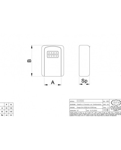 IBFM CASSETTA PORTACHIAVI PER B&B ART 3300G