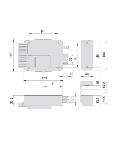 CISA ELETTROSERRATURA APPLICARE DA 60 SX ART 11610