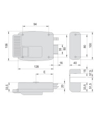 CISA ELETTROSERRATURA APPLICARE DA 60 SX ART 11610