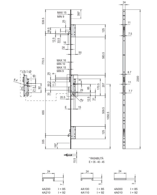 CISA SERRATURA MULTITOP MATIC MULTIPUNTO ENT 40
