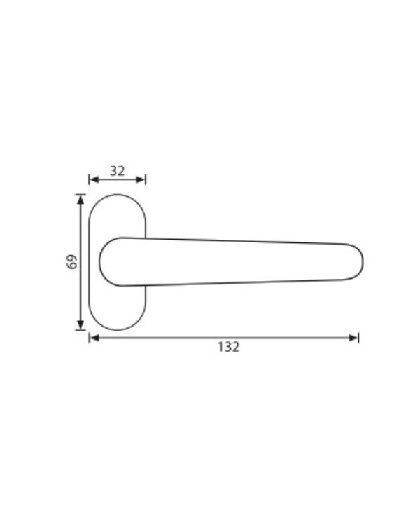 COPPIA MANIGLIA CROMO SATINATO PER ALLUMINIO F222