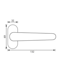 COPPIA MANIGLIA CROMO SATINATO PER ALLUMINIO F222