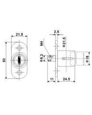 SERRATURA A PRESSIONE 18X24 CON CILINDRO E0064