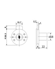 SERRATURA AD INCASSO 18X22 CON CILINDRO E0103