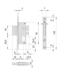 CISA SERRATURA MONTABTE CIL OVALE E25 FR20
