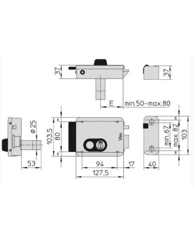 VIRO ELETTROSERRATURA APPLICARE V97 DX PULSANTE