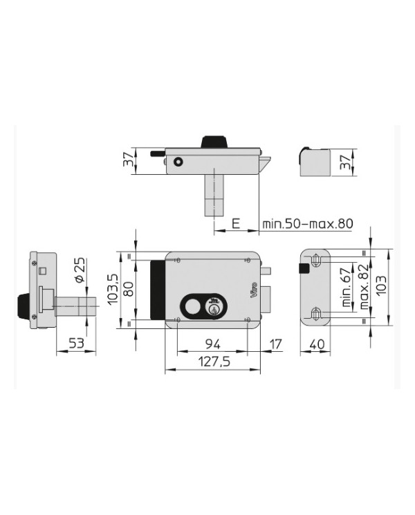 VIRO ELETTROSERRATURA APPLICARE V97 DX PULSANTE