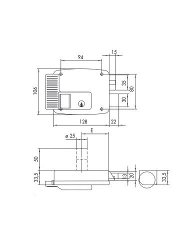ICSA ELETTROSERRATURA CILINDRO FISSO DX 50-80