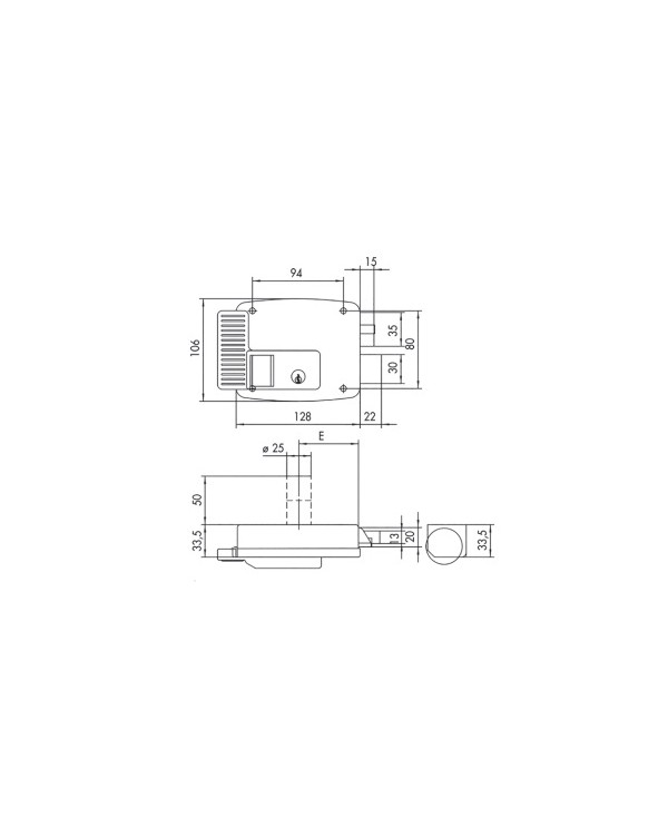 ICSA ELETTROSERRATURA CILINDRO FISSO DX 50-80