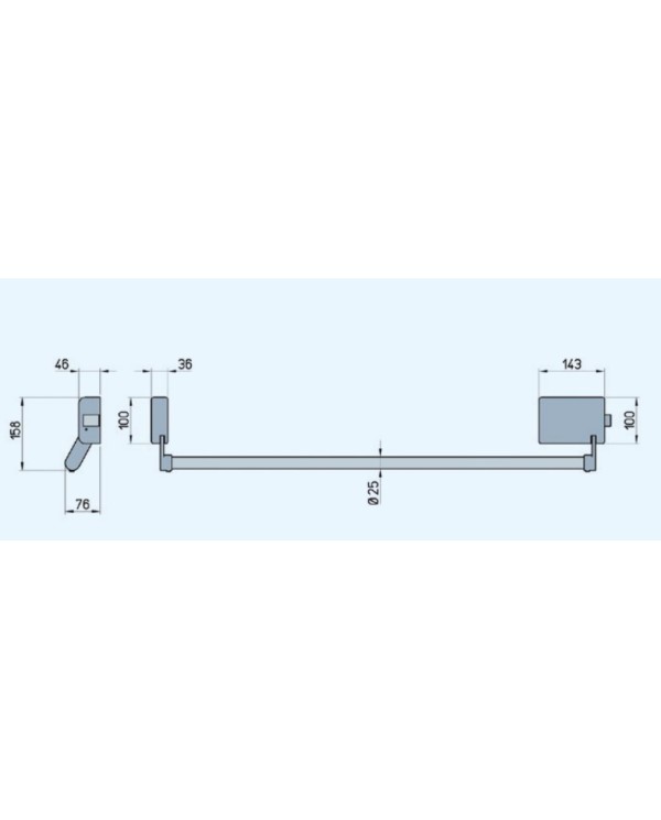MANIGLIONE ANTIPANICO SERIE LAMPO DX ART 9003