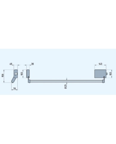 MANIGLIONE ANTIPANICO SERIE LAMPO SX ART 9003