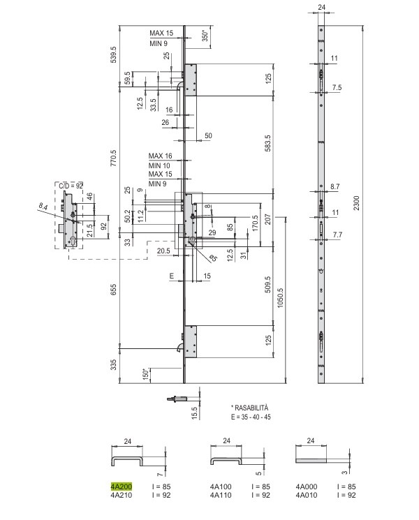 CISA SERRATURA MULTITOP MATIC MULTIPUNTO U ENT 40