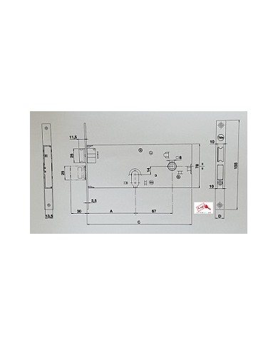 YALE SERRATURA FASCIA H77 ENT 90 ART 86502