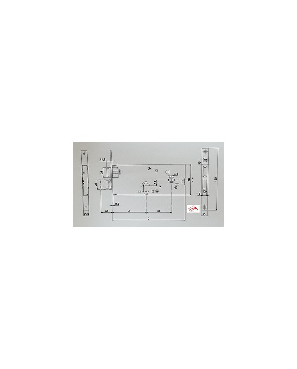 YALE SERRATURA FASCIA H77 ENT 90 ART 86502