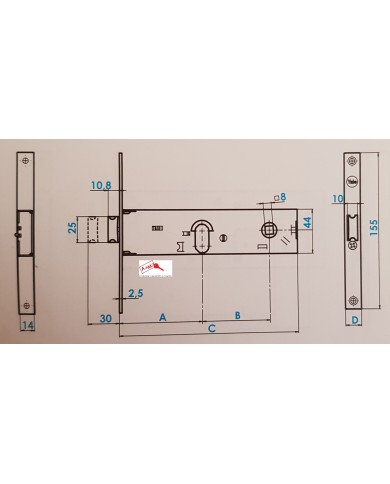 YALE SERRATURA FASCIA ENT 58 F22 Y8750058080