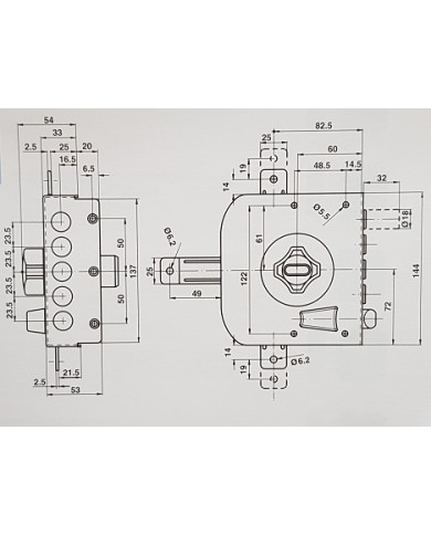 POTENT SERRATURA TRIPLICE SCROCCO DX ART 520/DTN6