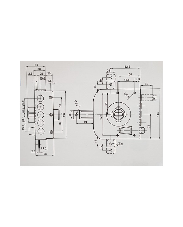 POTENT SERRATURA TRIPLICE SX ART 495/STN6